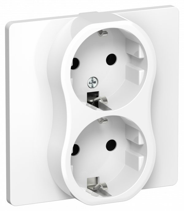 FLITE Розетка 2-местная с заземлением без защитных шторок 16А в сборе РС12-0-К-ФлБ белый IEK