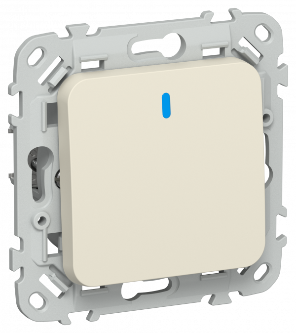 FLITE Выключатель 1-клавишный с индикацией 10А ВС11-1-1-ФлСл сливочный IEK