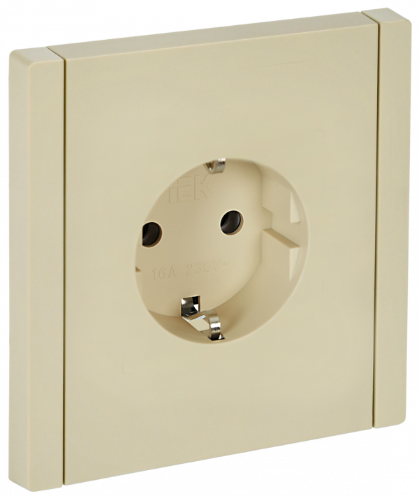 FORTE&PIANO Розетка 1-местная с заземлением без защитных шторок безвинтовое крепление 16А FP414 ваниль IEK