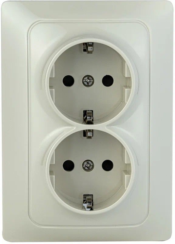 Розетка Bravo 2-ой с/з с з/ш, механизм, 16А, 250В, бежевый