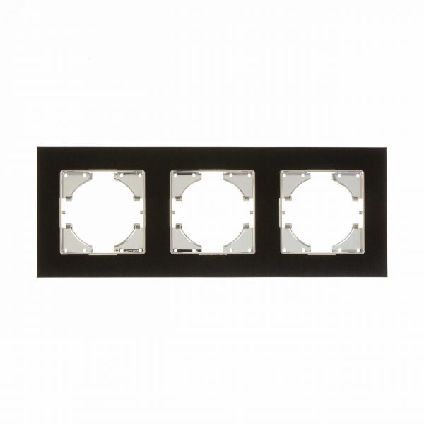 Рамка 3-местная Ugra алюминий, чёрный