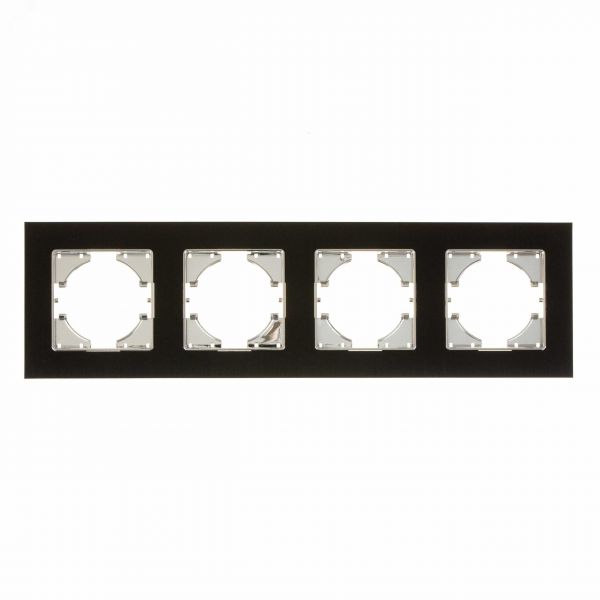 Рамка 4-местная Ugra алюминий, чёрный