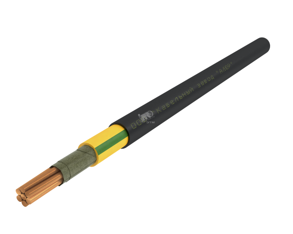 Кабель силовой ППГнг(А)-FRHF 1х25мк(PE)-1 многопроволочный желто-зеленый (барабан)