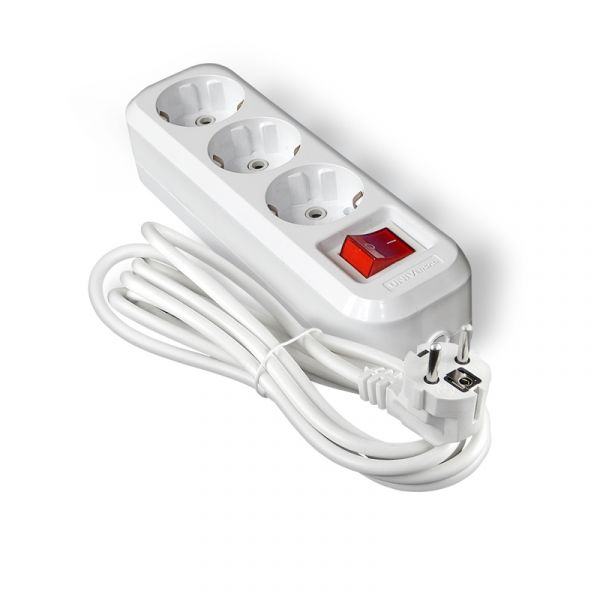 Удлинитель S-303А ПВС 3*1,5 ,3 гнезда, с заземлением, с выключателем, 5м еврослот
