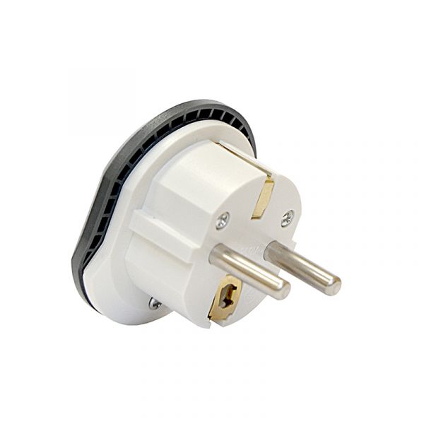 Переходник ьный плоский с/з белый 16А 250В