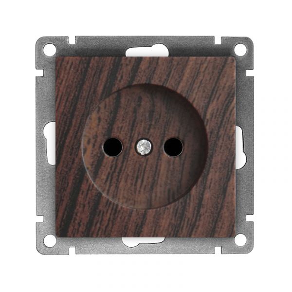 Розетка одноместная UNIVersal серия Афина б/з, с/у, 16А, 220В, венге (еврослот), механизм