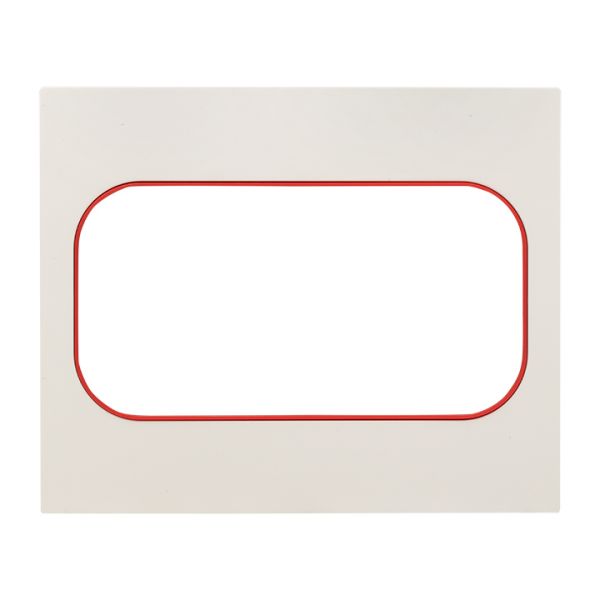 Стокгольм Рамка для розетки 2-местная белая с линией цвета красный