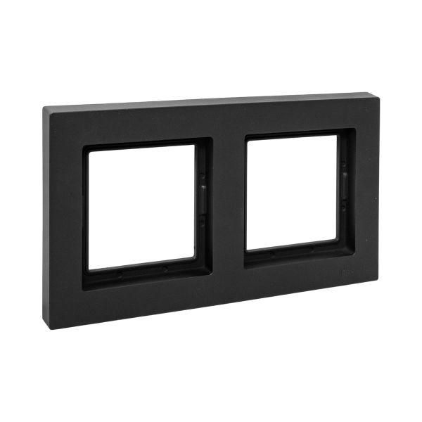 Эпика Рамка 2-местная IP44 черный пластик EKF