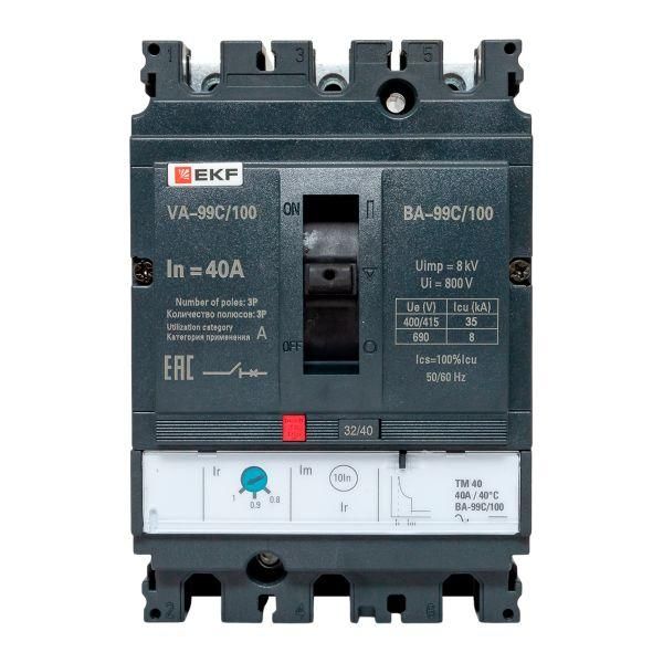 Выключатель автоматический трехполюсный ВА-99С/100 40А 35кА РЭ400А
