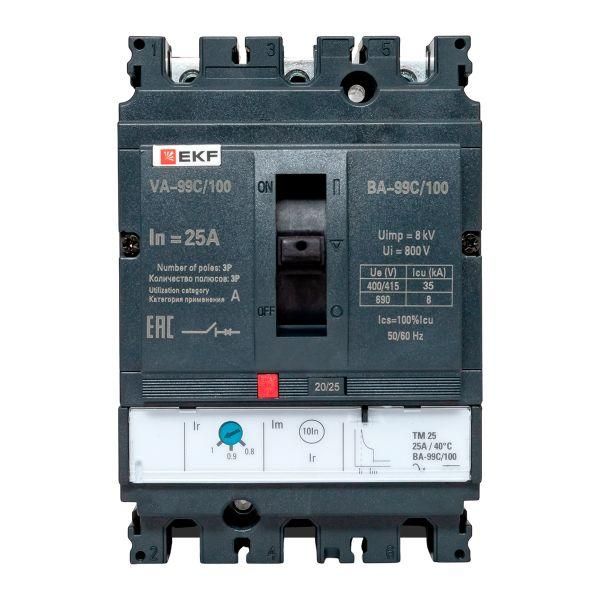Выключатель автоматический ВА-100А 36кА ВА-99С/25 термический расцепитель
