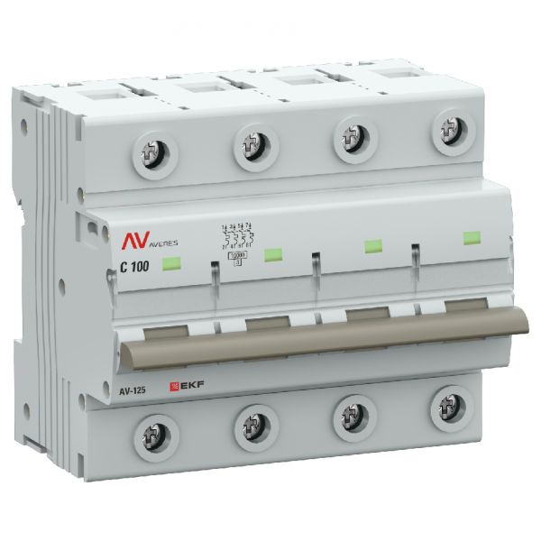 Выключатель автоматический AV-125 4P 125A (C) 10kA AVERES