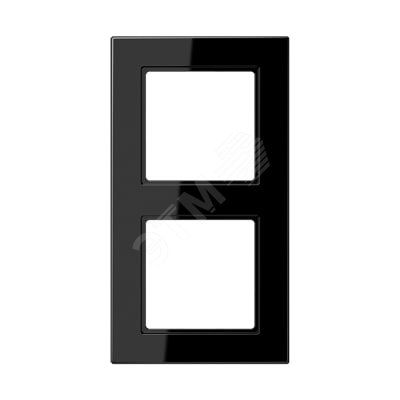 Рамка 2-я для горизонтальной/вертикальной установки  Серия- A550  Материал- термопласт. Цвет- черный