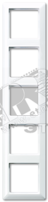 Рамка 5-я для горизонтальной/вертикальной установки  Серия- AS550  Материал- дуропласт  Цвет- белый