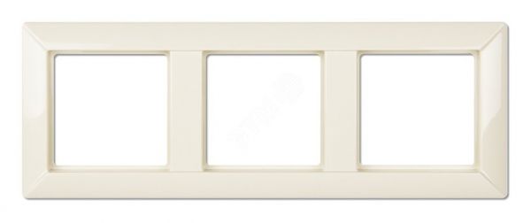 Рамка 3-местная для вертикальной и горизонтальной установки. Серия- Eco Profi. Материал- термопласт. Цвет- слоновая кость.