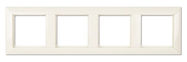 Рамка 4-местная для вертикальной и горизонтальной установки. Серия- Eco Profi. Материал- термопласт. Цвет- слоновая кость.