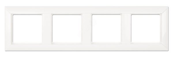 Рамка 4-местная для вертикальной и горизонтальной установки. Серия- Eco Profi. Материал- термопласт. Цвет- белый