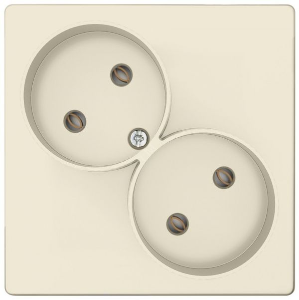 Розетка 2х2К без защитных шторок, слоновая кость