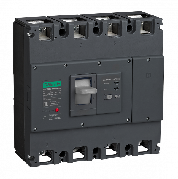 Автоматический выключатель силовой ВА-306Rc Sel 3P+N 500А 70кА 300/500/1000мА 0,4/0,5/1с