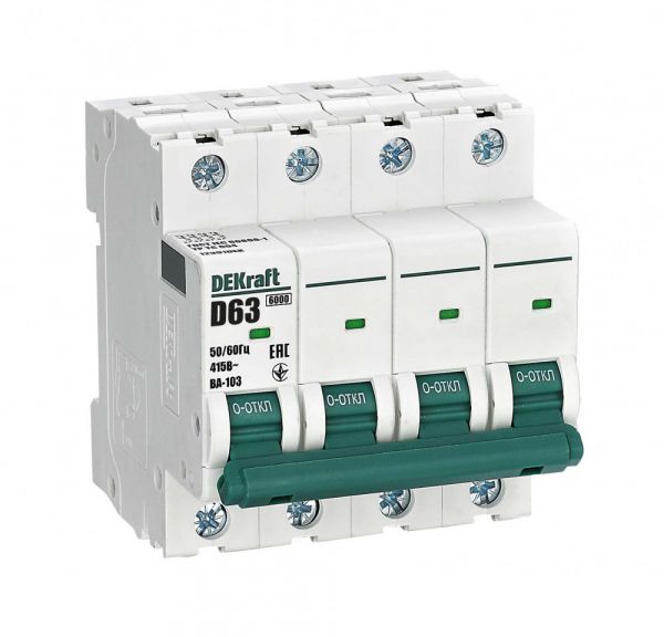 Выключатель автоматический ВА-103 4P 63А D 6кА новый