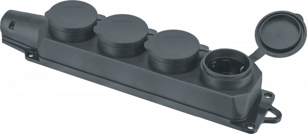 Колодка 61 373 NCA-BLR2-04-16A-E-IP44-BL 4гн с/з каучук черная