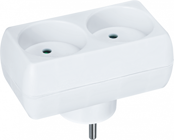 Тройник на 2 гнезда без заземления NAD-L-2X-C-WH