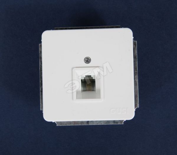 Розетка телефонная в рамку белая