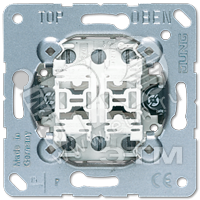 Кнопка без фиксации 2-клавишная (2 переключающих контакта). Механизм. 10A 250V