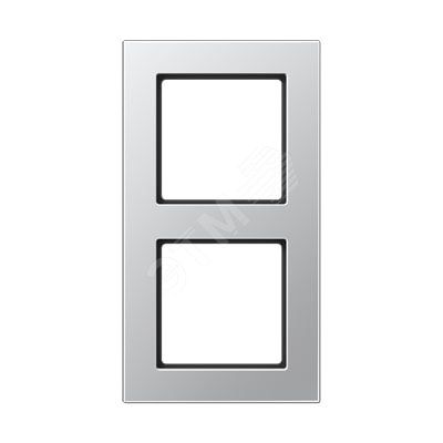 Рамка 2-я для горизонтальной/вертикальной установки  Серия- A550  Материал- термопласт. Цвет- алюминий