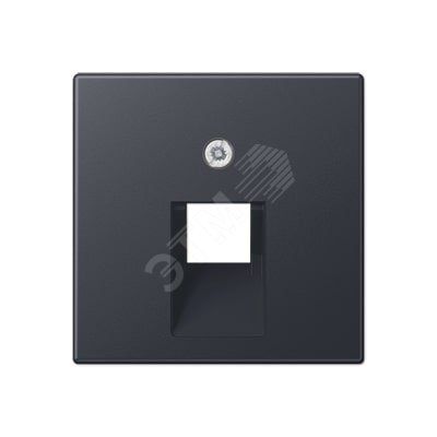 Накладка 1-ой телефонной/компютерной розетки  IAE/UAE (1X8-пол.)   Серия A500  Материал- термопласт  Цвет- матовый антрацит