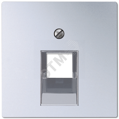 Накладка 1-ой телефонной/компютерной розетки  IAE/UAE (1X8-пол.)   Серия A500  Материал- дуропласт  Цвет- алюминий