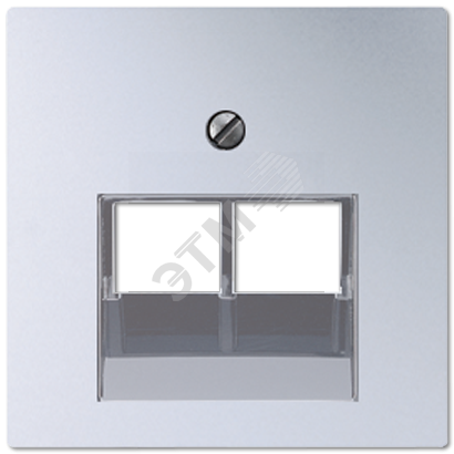 Накладка 2-ой телефонной/компютерной розетки  IAE/UAE (1X8-пол.)  Серия A500  Материал- термопласт  Цвет- алюминий