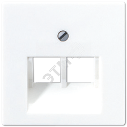 Накладка 2-ой телефонной/компютерной розетки  IAE/UAE (1X8-пол.)  Серия A500  Материал- термопласт  Цвет- белый