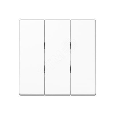 Клавиша 3-я для выключателей  без подсветки. Серия A500  Материал- термопласт  Цвет- белый