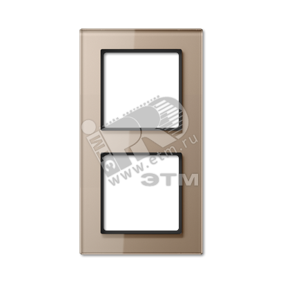 Рамка 2-я для горизонтальной/вертикальной установки  Серия- ACreation  Материал- стекло  Цвет- шампань