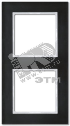 Рамка 2-я для горизонтальной/вертикальной установки  Серия- ACreation  Материал- стекло  Цвет- черный