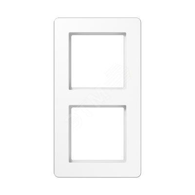 Рамка 2-я для горизонтальной/вертикальной установки  Серия- AFlow  Материал- термопласт. Цвет- белый