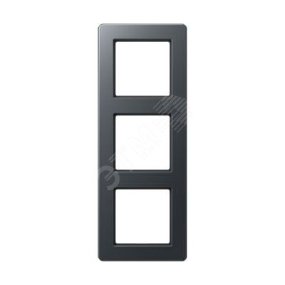 Рамка 3-я для горизонтальной/вертикальной установки  Серия- AFlow  Материал- термопласт. Цвет- матовый антрацит