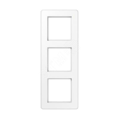 Рамка 3-я для горизонтальной/вертикальной установки  Серия- AFlow  Материал- термопласт. Цвет- белый