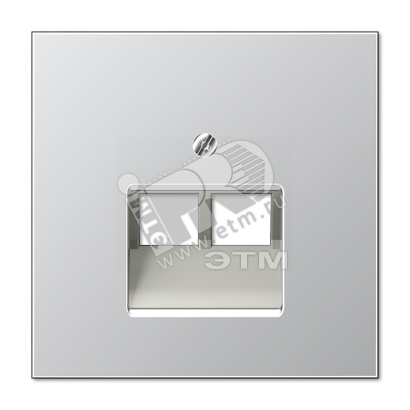 Накладка для 2-ой телефонной/компютерной розетки  IAE/UAE (1X8-пол.)  Серия LS990  Материал- металл  Цвет- алюминий