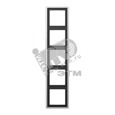 Рамка 5-я для горизонтальной/вертикальной установки  Серия- LS990  Материал- металл  Цвет- алюминий