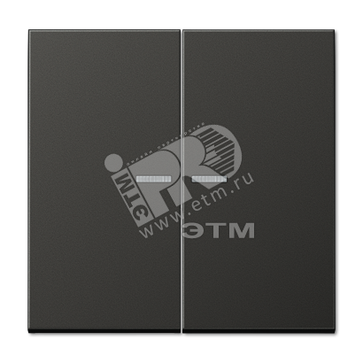 Клавиша 2-я для выключателей и кнопок  с окошком для подсветки. Серия LS990  Материал- металл  Цвет- антрацит