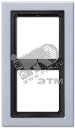 Рамка 2-я для горизонтальной/вертикальной установки  Серия- LS-Design  Материал- металл  Цвет- алюминий