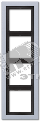 Рамка 4-я для горизонтальной/вертикальной установки  Серия- LS-Design  Материал- дуропласт  Цвет- алюминий