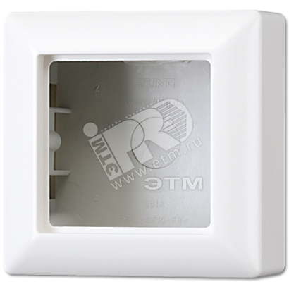 Коробка для накладного монтажа 1-я с негорючим основанием, в комплекте с рамкой  для установки устройств и накладок серии A  для горизонтальной/вертикальной установки  Серия- AS500  Материал- дуропласт  Цвет- белый