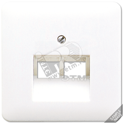 Крышка для сдвоенной телефонной и компьютерной розетки UAE  светло-серая