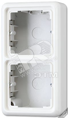 Коробка с рамкой накладная 2 поста серая