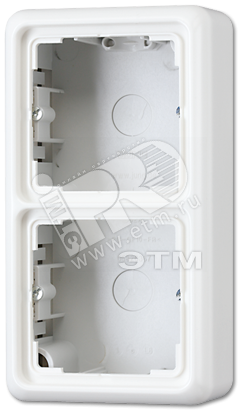 Коробка с рамкой накладная 2 поста белая