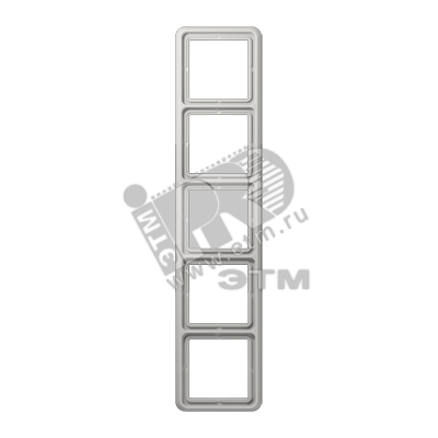 Рамка 5 постов универсальная светло-серая