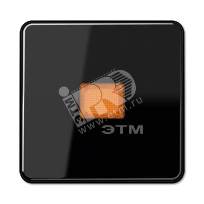 Клавиша с оранжевым окошком для выключателя с подсветкой  черная