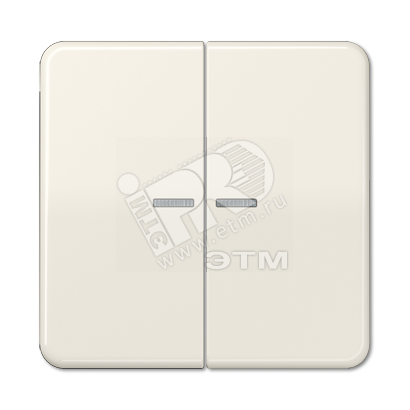 Клавиши для сдвоенных выключателей с подсветкой  слоновая кость